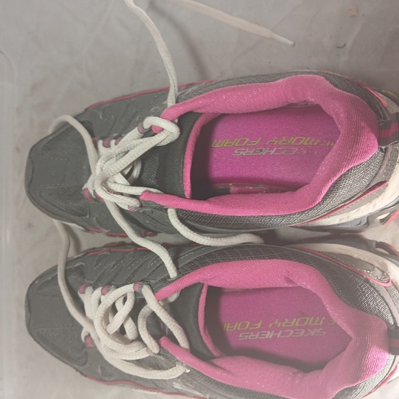 Skechers Sport Womens 12087 CCPK Gray Pink Memory Foam Sneakers Size 6.5 - Picture 6 of 9